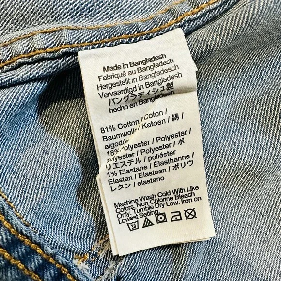 J.Crew Crewcuts Button Front Jean Jacket Blue Youth Girls Classic Crop Size 14 - Picture 15 of 16